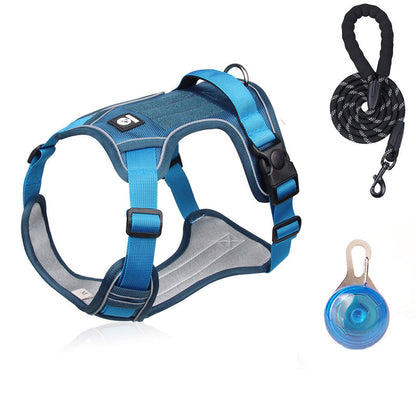 🦮 No‑Pull Dog Harness Kit with Leash & LED Collar – Escape‑Proof, Breathable Padding & Night Visibility 💡