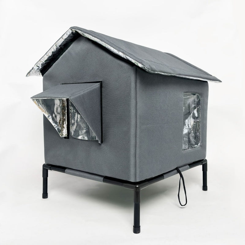 🏠 LIMITED-TIME 50% OFF! 🐈 All-Weather Elevated Outdoor Cat House – Waterproof, Insulated, Foldable 🌧️
