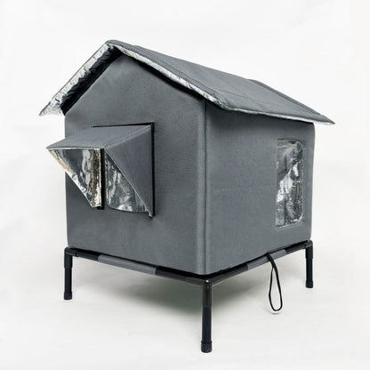 🏠 LIMITED-TIME 50% OFF! 🐈 All-Weather Elevated Outdoor Cat House – Waterproof, Insulated, Foldable 🌧️