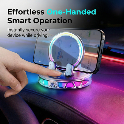 🔥Limited Time 50% Off🚗 RGB Electric Car Phone Mount with Wireless Charging – Auto-Clamping & 15W Fast Charge ⚡