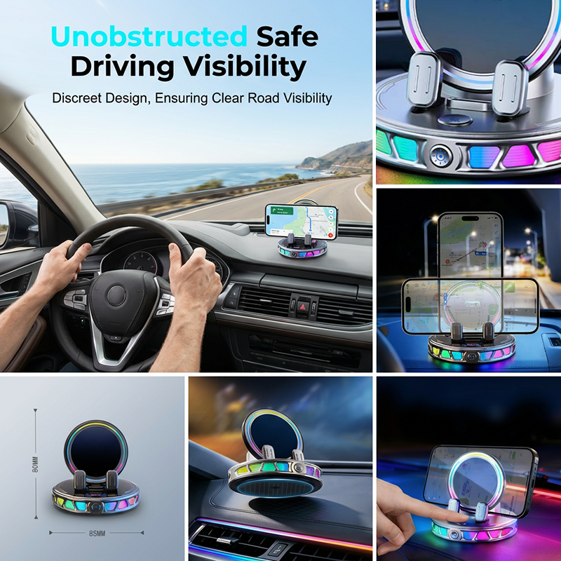 🔥Limited Time 50% Off🚗 RGB Electric Car Phone Mount with Wireless Charging – Auto-Clamping & 15W Fast Charge ⚡