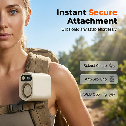 Portable Clip-On Waist Fan with Digital Display