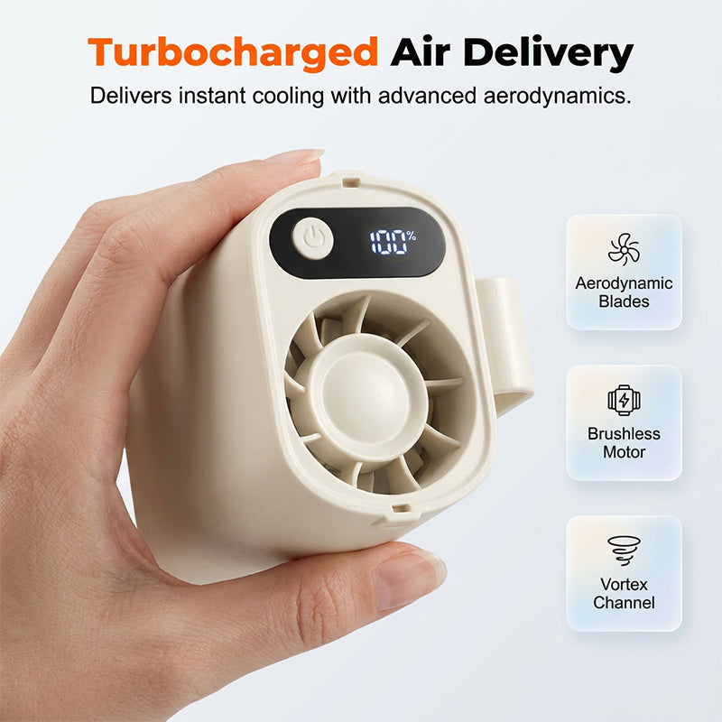 Portable Clip-On Waist Fan with Digital Display