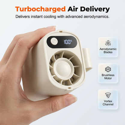 Portable Clip-On Waist Fan with Digital Display