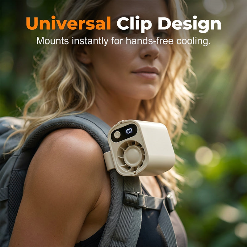 Portable Clip-On Waist Fan with Digital Display