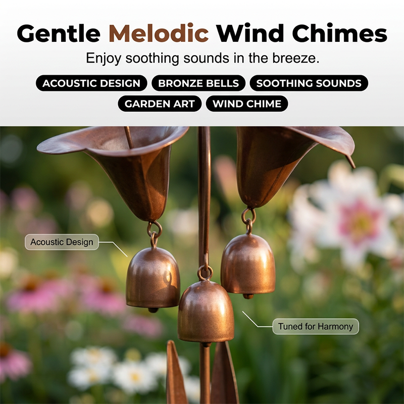 ⏰Calla Lily Garden Stake with Bell Chimes🌷🐦