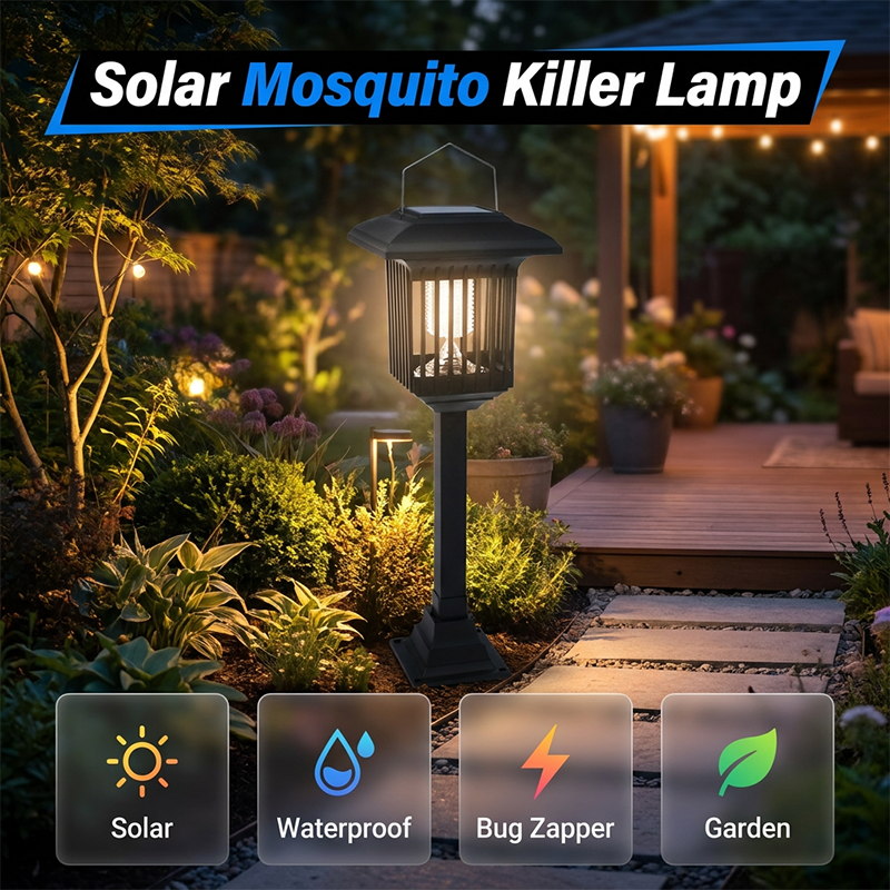 Solar Powered 3-in-1 Mosquito Zapper & Garden Light