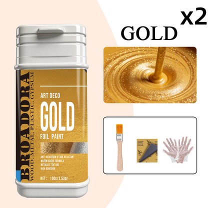 ⏰High Adhesion Multi-Surface Gold Foil Paint💛🖌️