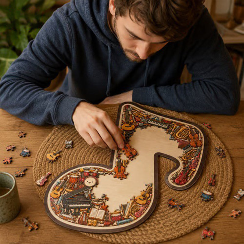 ⌛Limited-time offer-Wooden Musical Note Jigsaw Puzzle