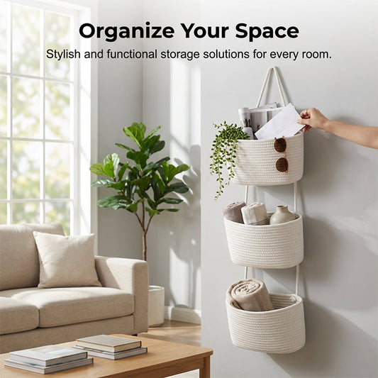 👍3-Tier Wall-Hanging Storage Organizer