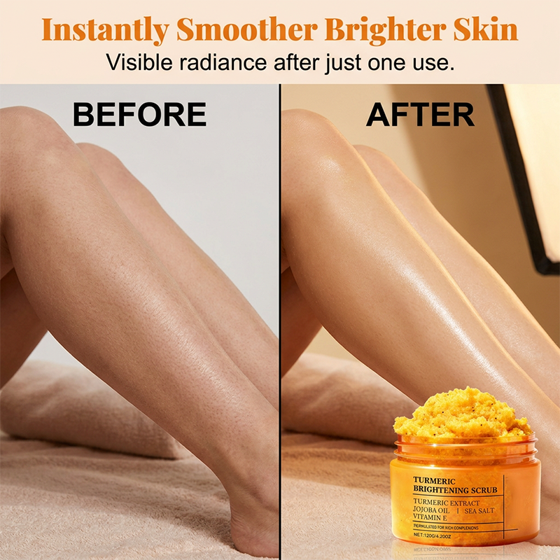 🌿✨ Turmeric Brightening Body Scrub – Natural turmeric, jojoba oil & sea salt. Gently exfoliates dull skin – reveals radiant, baby‑soft glow from head to toe! 🧖‍♀️💛