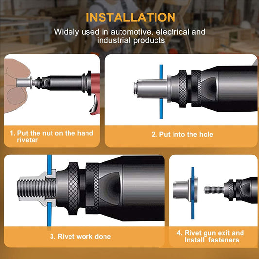 ✨ Flat Head Threaded Insert Nut Rivet Nuts Set – Multi-Size, Corrosion Resistant, Easy Install 🛠️
