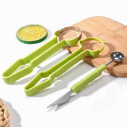 🔥 LIMITED-TIME 50% OFF！🍉✨3-in-1 Stainless Steel Melon Baller Scoop Tool Kit