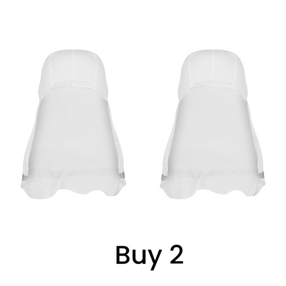 Cool-to-the-touch, reflective sun-protective neck-covering sun hat