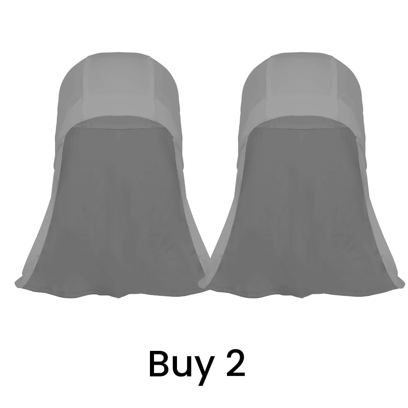Cool-to-the-touch, reflective sun-protective neck-covering sun hat