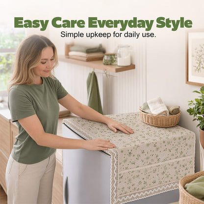 💖LAST DAY SALE!!💖✨Cotton Linen Refrigerator Dust Cover with Pockets