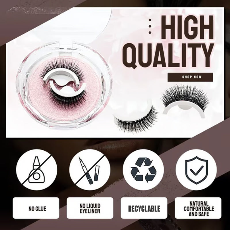 🎉2026 Sale Over 38K+ Sold!👁️Reusable Self-Adhesive False Eyelashes｜Glue-Free Natural Curly Press-On Lashes✨