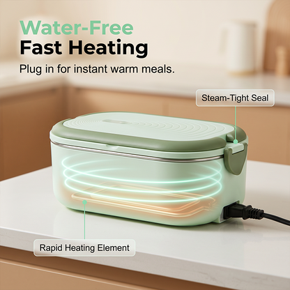 ⏰Portable Electric Heated Lunch Box Water-Free Food Warmer