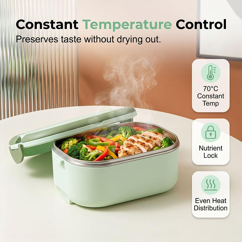 ⏰Portable Electric Heated Lunch Box Water-Free Food Warmer