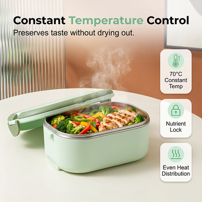 ⏰Portable Electric Heated Lunch Box Water-Free Food Warmer