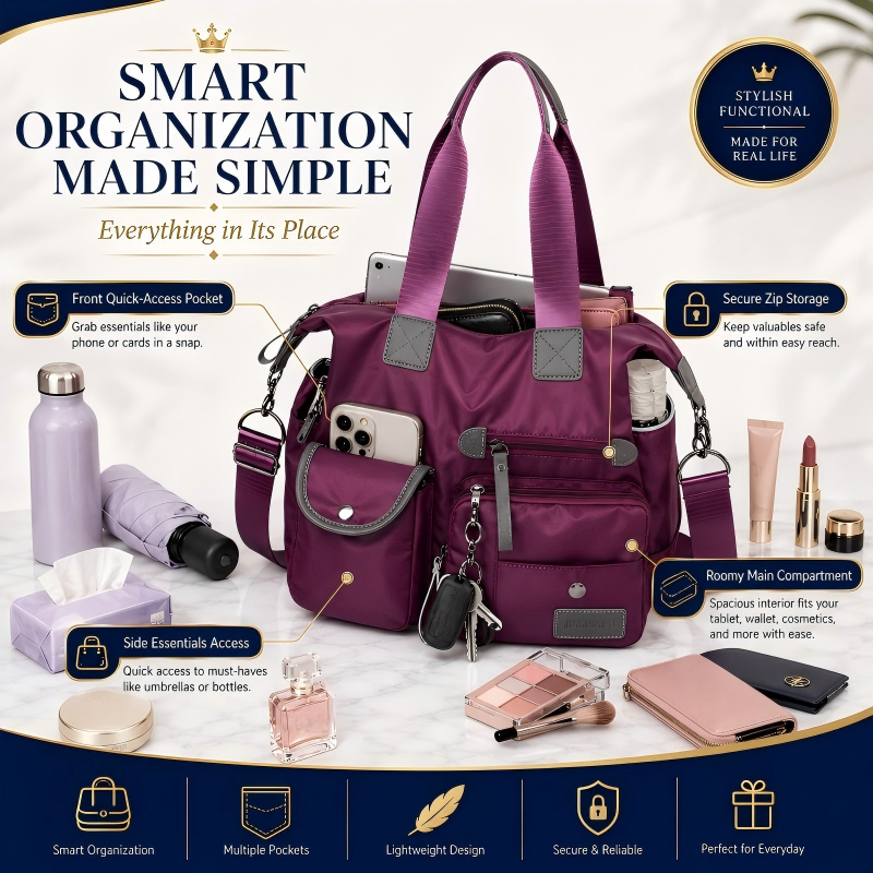 🥳2026 HOT SALE🥳💞50K+ SOLD!👜🌟 50% OFF! Large Waterproof Tote Bag – Spacious main compartment, multiple pockets & 3 carrying ways. Lightweight Oxford fabric – perfect for work, shopping & travel! 💪✨