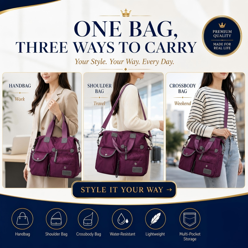 🥳2026 HOT SALE🥳💞50K+ SOLD!👜🌟 50% OFF! Large Waterproof Tote Bag – Spacious main compartment, multiple pockets & 3 carrying ways. Lightweight Oxford fabric – perfect for work, shopping & travel! 💪✨