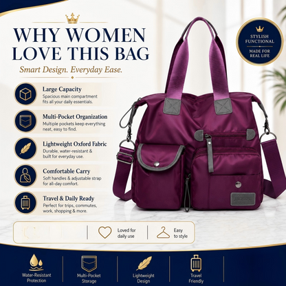 🥳2026 HOT SALE🥳💞50K+ SOLD!👜🌟 50% OFF! Large Waterproof Tote Bag – Spacious main compartment, multiple pockets & 3 carrying ways. Lightweight Oxford fabric – perfect for work, shopping & travel! 💪✨