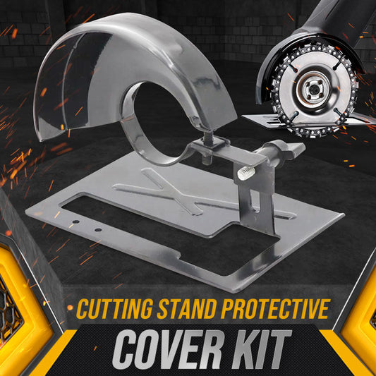 Angle Grinder Cutting Stand with Protective Cover Kit – 0-45° Adjustable, 0-40mm Depth, Fits 4"-5" (100-125mm) Grinders, Iron+ABS, 11 Pcs with Dust Hose & Blades 🔧