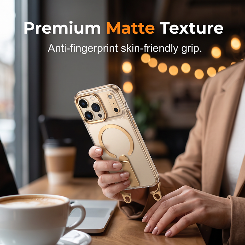 📱 50% off! 🎀 Multifunctional Smartphone Case with Wrist Strap – TPU – Built-in Stand & Adjustable 8 mm Wrist Strap – Compatible with iPhone 14/15/16/17 Pro/Max