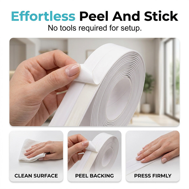 🥳2026 HOT SALE🥳💞50K+ SOLD!🚿🛡️ 50% OFF! Waterproof Sealing Tape – No caulk, no tools – just peel & stick. Seals sinks, tubs & counter gaps instantly – save on expensive call‑outs! 🏠✨