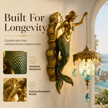 🔥HOT SALE!🧜‍♀️Hand-Painted Mermaid Wall Sconce – Nautical & Artisan Design