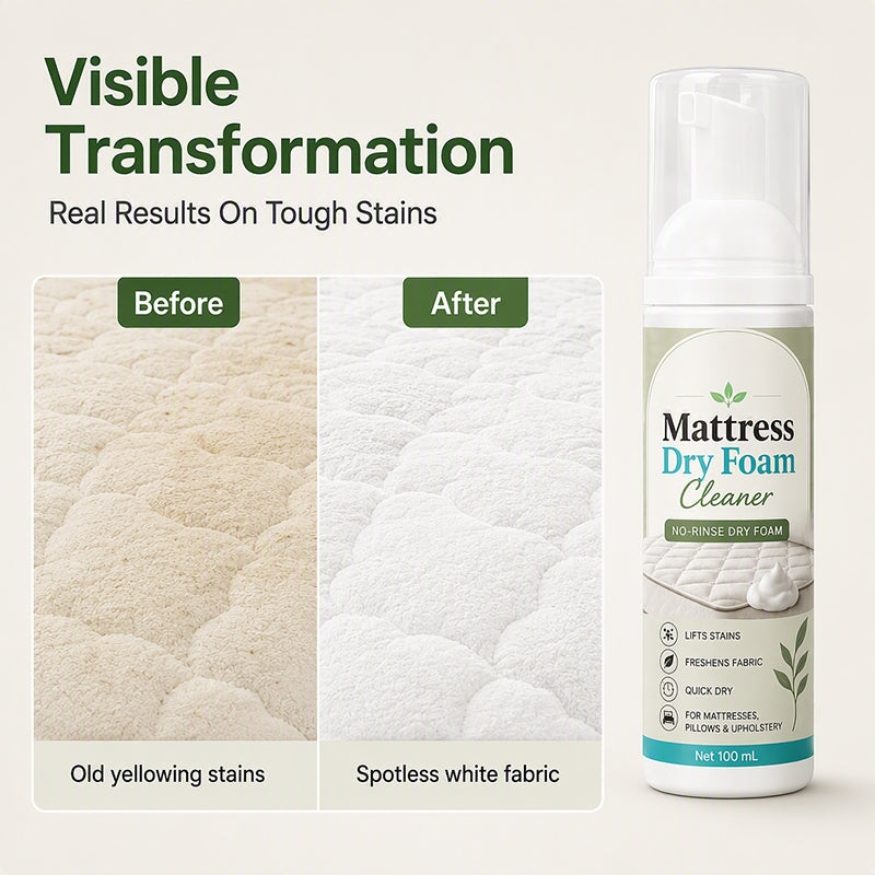 🔥 No-Rinse Mattress Dry Foam Cleaner – Enzyme-Powered Formula with Quick-Dry Technology – Ideal for Mattresses, Sofas, Car Seats & Pillows 🛏️🧽