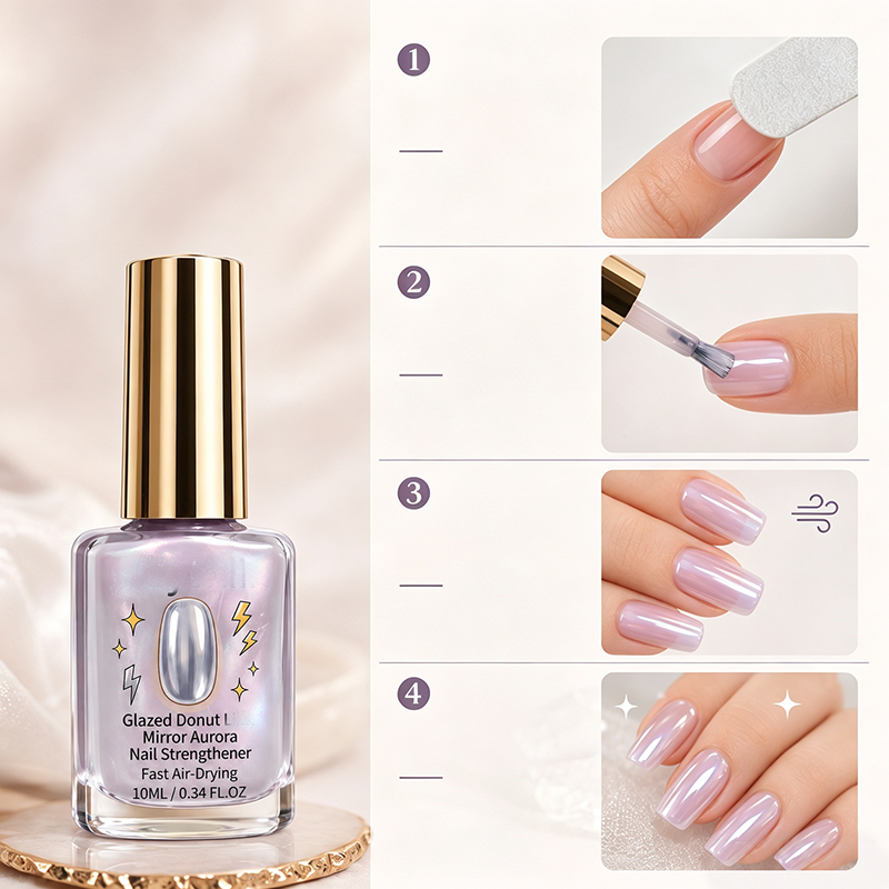 💜✨Lilac Glossy Mirror Nail Strengthener