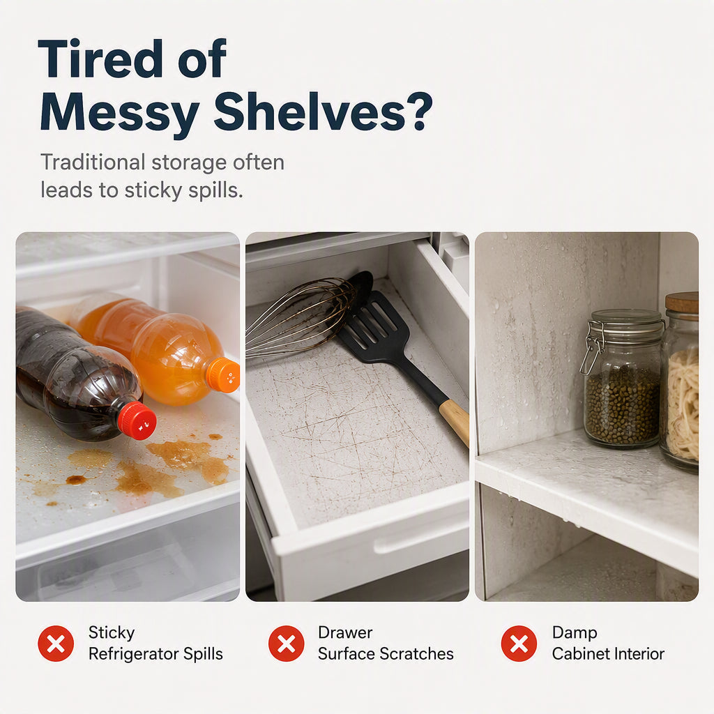 🛡️ Waterproof Fridge Shelf Liners – Non-slip, easy-clean & food-safe – Keeps fridge shelves fresh & organized ✨