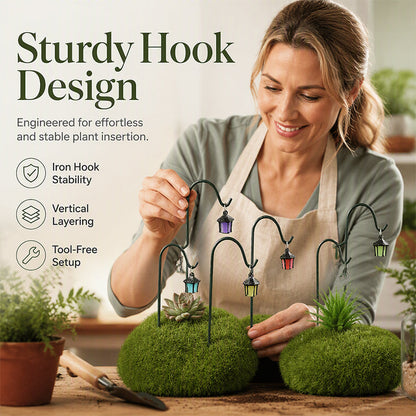 🌿 Glow-in-the-dark plant supports – 7 colors, premium resin, sturdy iron hooks. 🌙