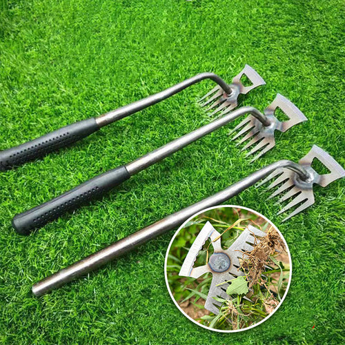 🌱50% OFF NOW! Manual Weed Remover Tool‑ Multi‑Function Garden Weeding Rake, Heavy‑Duty Metal Hand Weeder for Lawn, Backyard & Farm Planting
