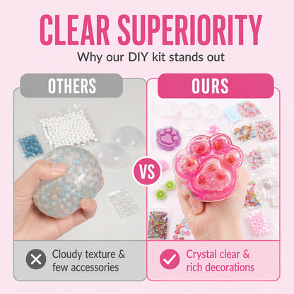 🐱50% OFF NOW! DIY Squishy Toy Kit‑Cat‑Paw Fried Ice Handmade Squeeze Toy Set, Tactile Jelly Rebound Craft Kit, Fun Stress‑Relief DIY Toy for Kids Age 6+