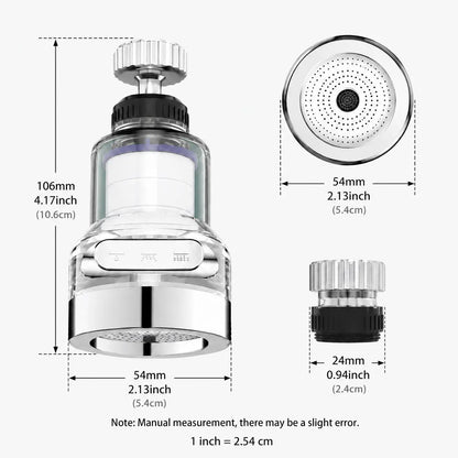 🚰50% OFF NOW! 3‑Gear Splash‑Proof Faucet Filter‑ 360° Rotating Universal Joint Faucet Aerator, Deep Filtration Water Tap Nozzle for Kitchen Sink