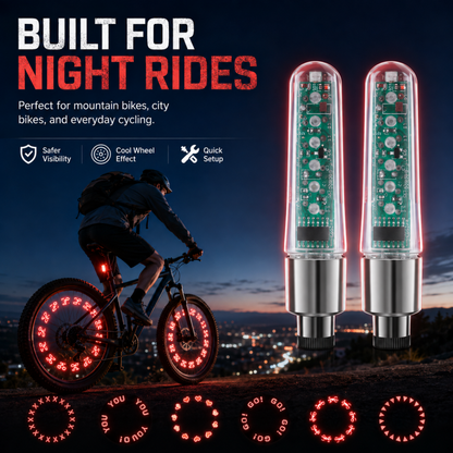 🚲Waterproof Bike Tire Valve Stem Lights✨