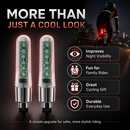 🚲Waterproof Bike Tire Valve Stem Lights✨