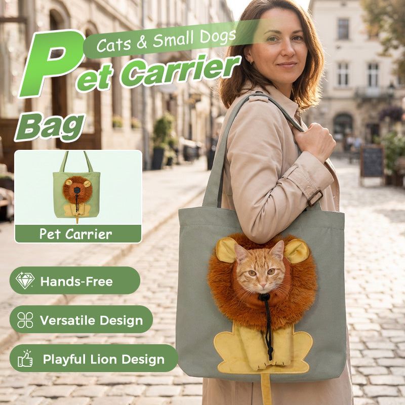 🥳 Hot Seller 🥳💞 Over 10,000 sold! Pet carrier! Features a head opening and lion-mane pattern, made from durable canvas. Travel in style—hurry and grab yours now! ✅