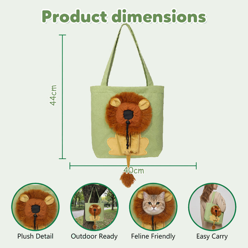 🥳 Hot Seller 🥳💞 Over 10,000 sold! Pet carrier! Features a head opening and lion-mane pattern, made from durable canvas. Travel in style—hurry and grab yours now! ✅