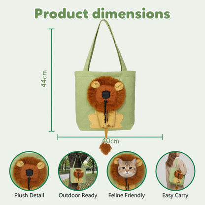 🥳 Hot Seller 🥳💞 Over 10,000 sold! Pet carrier! Features a head opening and lion-mane pattern, made from durable canvas. Travel in style—hurry and grab yours now! ✅