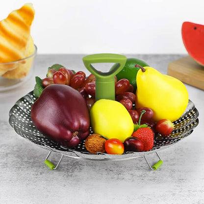 🧑‍🍳kitchen Artifact🥳Stainless steel folding vegetable steamer (🔥New Year's discount🔥)