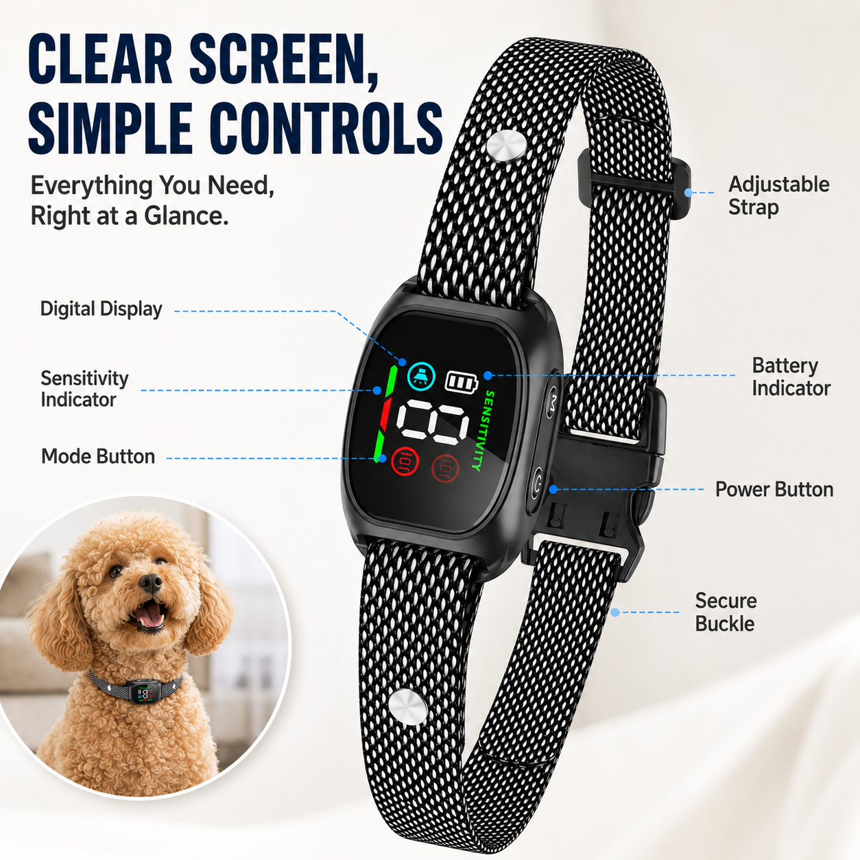 ⭐ Bestseller! No-shock anti-bark collar – beep & vibration modes, IP67 waterproof. Fits all sizes. 🐕✨