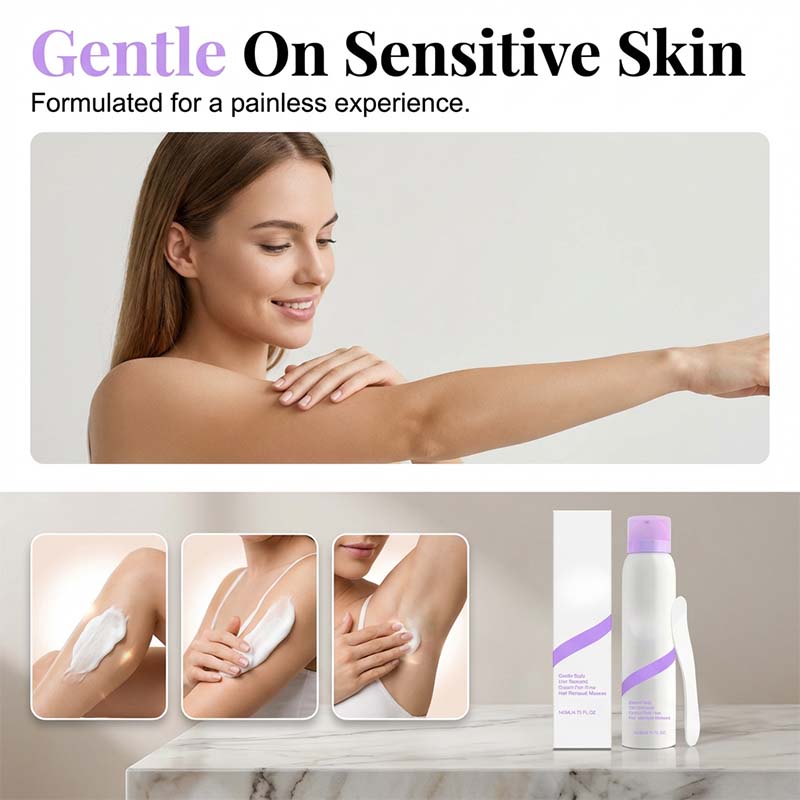 🧴50% OFF NOW! Gentle Painless Hair Removal Mousse‑ Quick Moisturizing Foam Depilatory Spray, Soothing Painless Body Hair Remover for Arms, Legs & Underarms