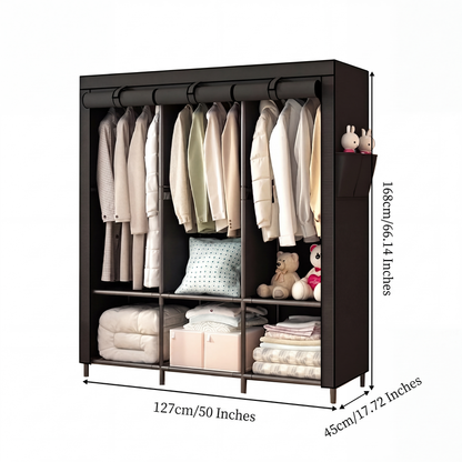 🏠 LIMITED-TIME 50% OFF! 🧵 Easy‑Assemble Non‑Woven Fabric Wardrobe – Spacious, Sturdy, Dust‑proof ✨