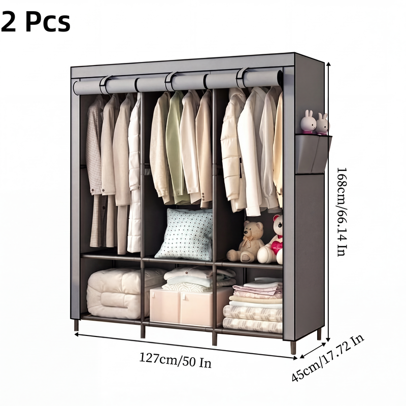 🏠 LIMITED-TIME 50% OFF! 🧵 Easy‑Assemble Non‑Woven Fabric Wardrobe – Spacious, Sturdy, Dust‑proof ✨