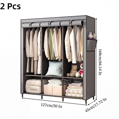 🏠 LIMITED-TIME 50% OFF! 🧵 Easy‑Assemble Non‑Woven Fabric Wardrobe – Spacious, Sturdy, Dust‑proof ✨