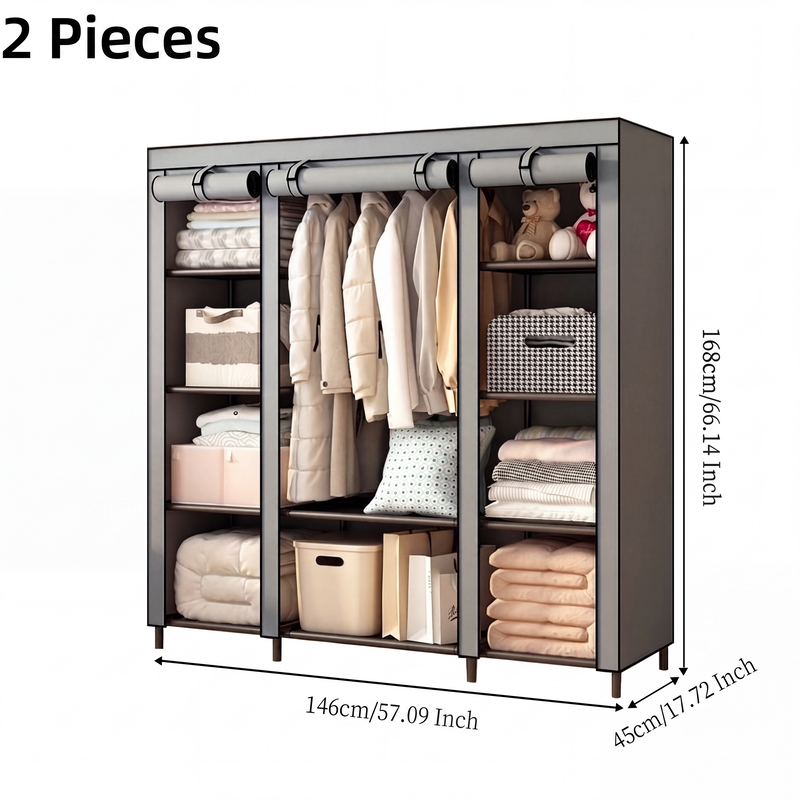 🏠 LIMITED-TIME 50% OFF! 🧵 Easy‑Assemble Non‑Woven Fabric Wardrobe – Spacious, Sturdy, Dust‑proof ✨
